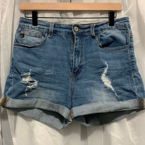 KanCan distressed denim shorts